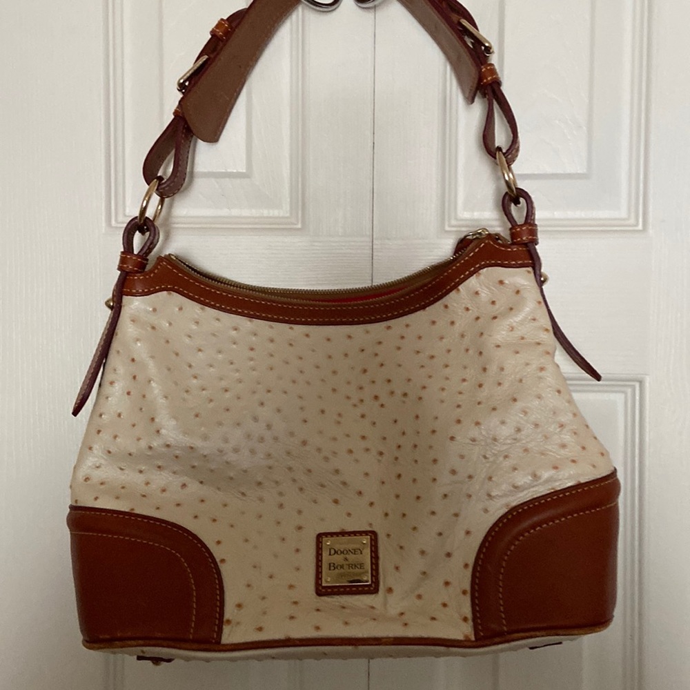 Dooney and Bourke cream and brown pebble bag